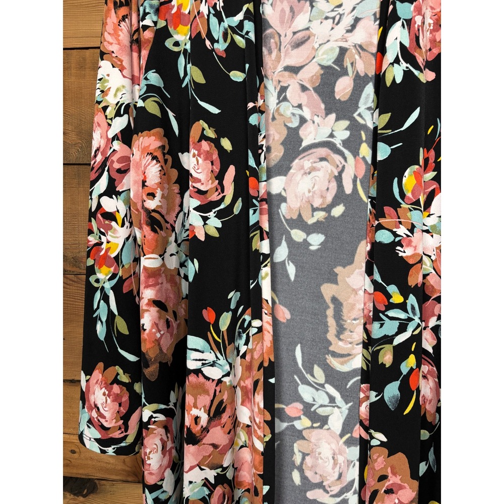 Torrid Cardigan Womens 3X Plus Floral Longline Open Front Side Slit Duster